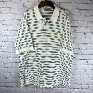 Vintage‎ Masters Collection Shirt Golf Polo Men’s XL Green Striped Mercerized